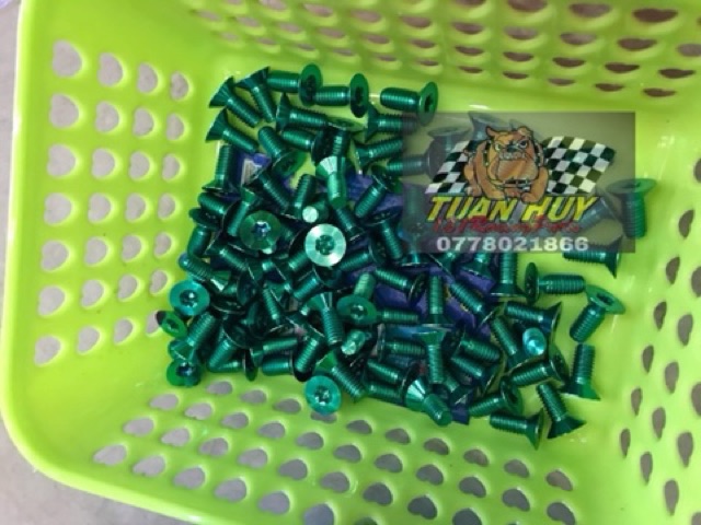 Ốc Titanium GR5 6li15 Dù âm đầu Bằng  Gắn Trực Tiếp Cho Lòng Dĩa KTM Thông Dụng Nhiều Vị Trí Khác  . DoChoiXeMay