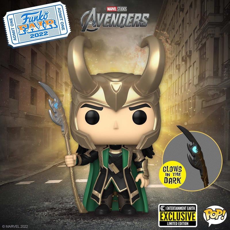 Mô hình chính hãng Funko Pop Avengers Loki with Scepter - Entertainment Earth Exclusive