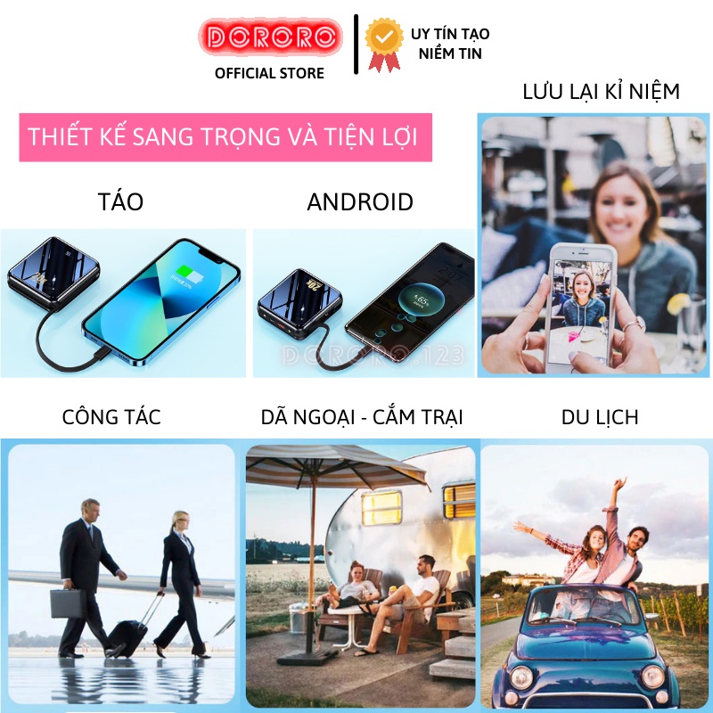 Sạc dự phòng  REMAX 20000mAh /10000mAh 22.5W RPP-51/RPP-285 - Pin dự phòng REMAX có cáp sạc nhanh cho IP và Android