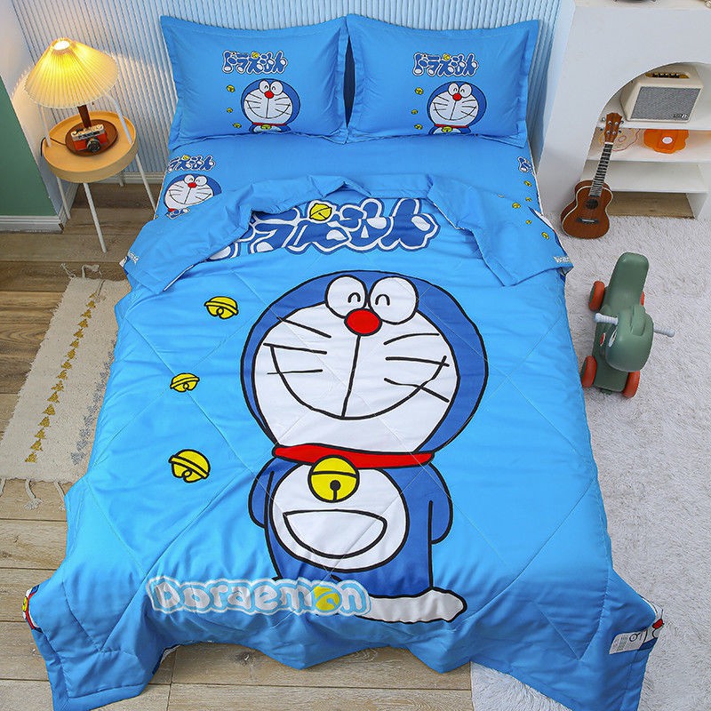 Chăn Đơn / Đôi Vải Mỏng Họa Tiết Doraemon Thời Trang Mùa Hè 2.0