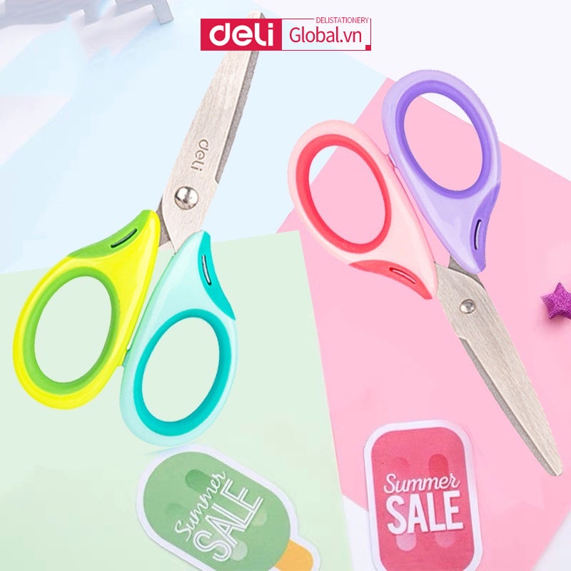 Kéo Cắt Giấy Mini 5.3 Inch Tay Cầm Mềm Tiện Dụng Cho Bé