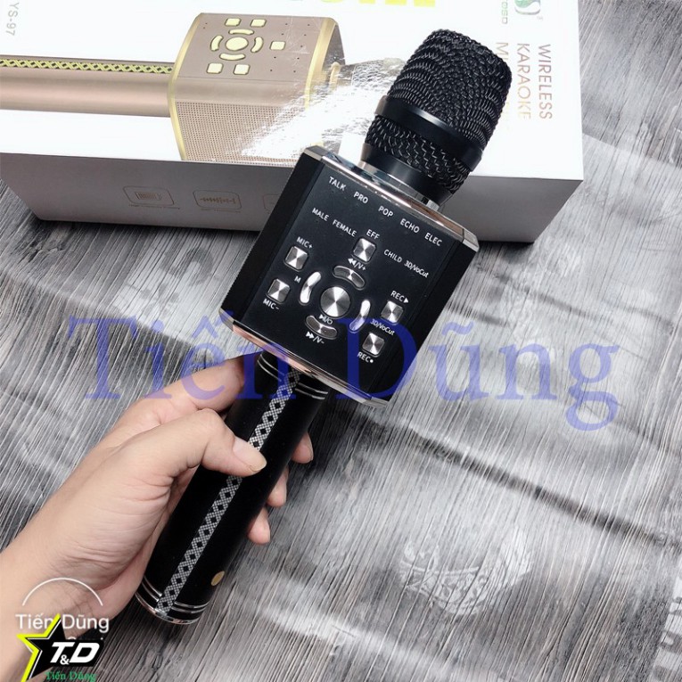 Micro Karaoke YS97 đời cao hơn mic YS95 kèm loa bluetooth - Mic YS97 có 9 chế độ âm thanh để thay đổi giọng ♥️♥️