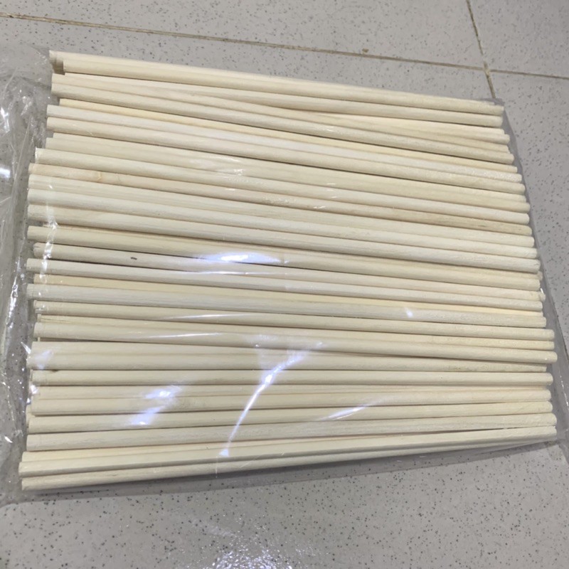 Que gỗ tròn 6mm dài 13cm/19cm/24cm (100g)