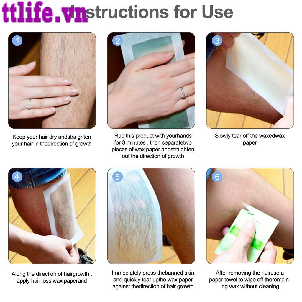 Set 10 miếng wax tẩy lông tiện dụng cho toàn thân Sáp wax lông cho vùng mặt  miếng chuyên nghiệp kèm gel dưỡng