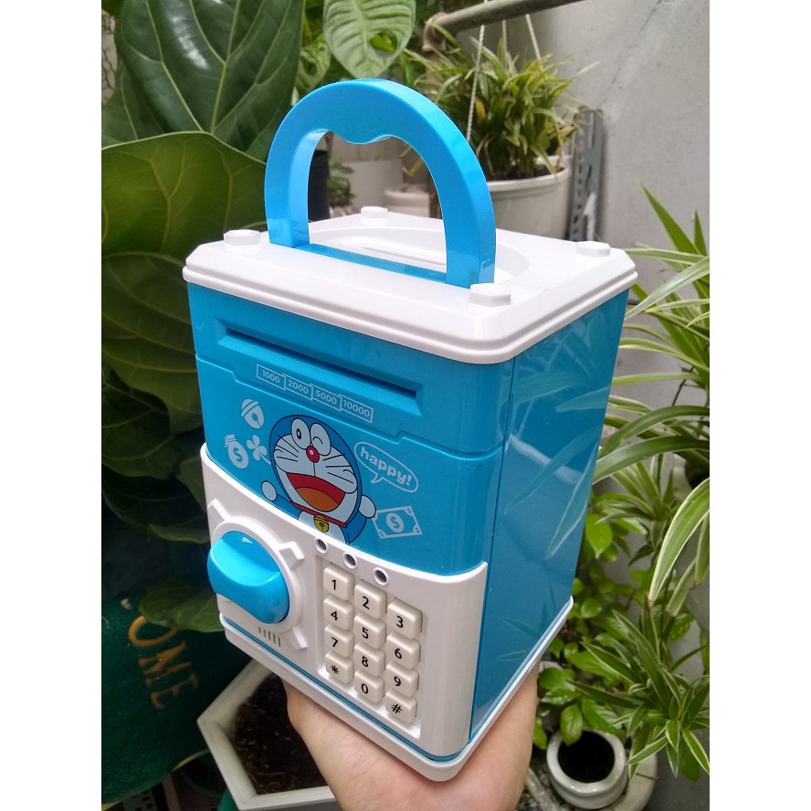 Két sắt mini hoạt hình cho bé - két điện tử ATM thông minh tiết kiệm tiền có mật mã 4 số