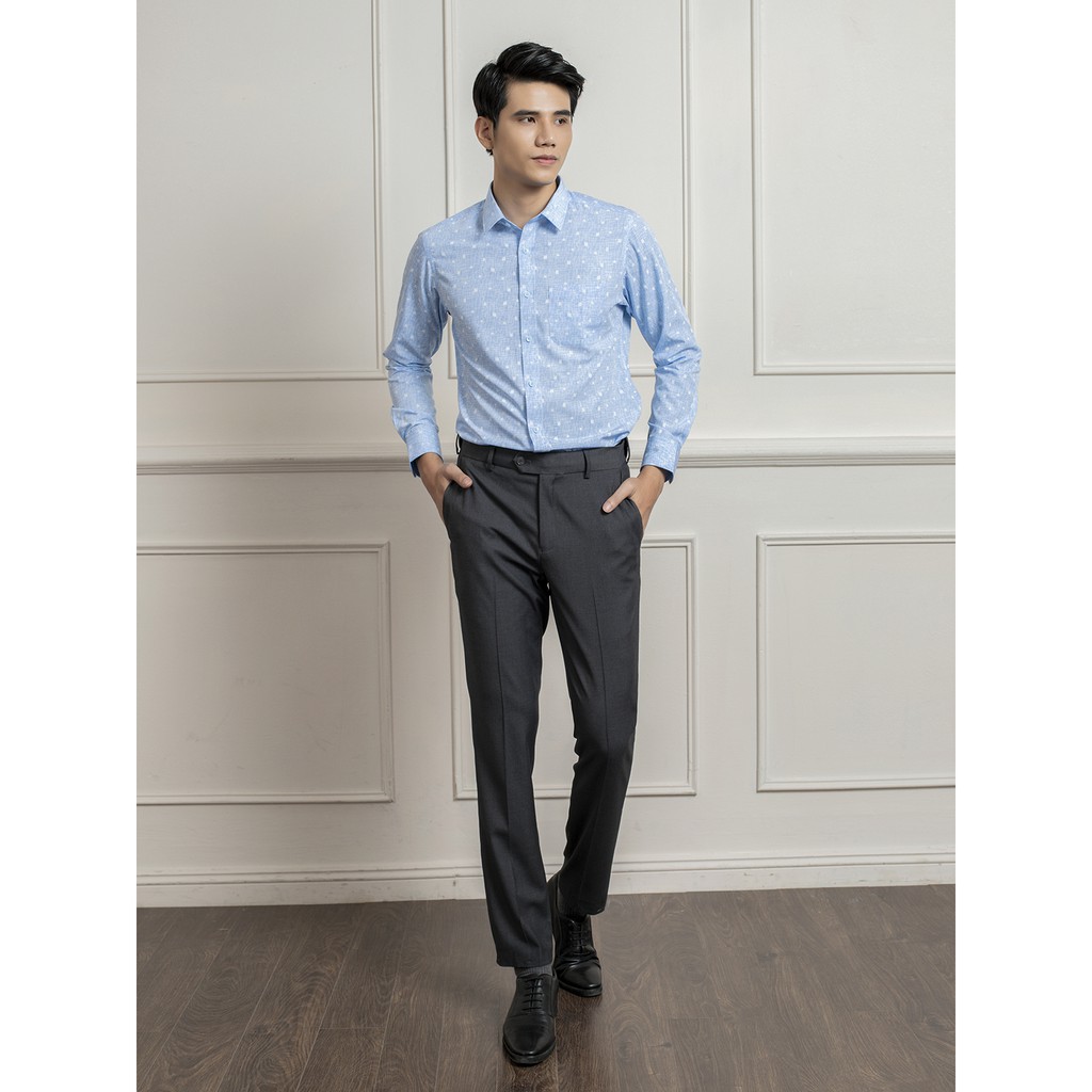 Áo sơ mi nam dài tay ARISTINO họa tiết sược xanh đậm trẻ trung lịch lãm - ALS27909 | BigBuy360 - bigbuy360.vn