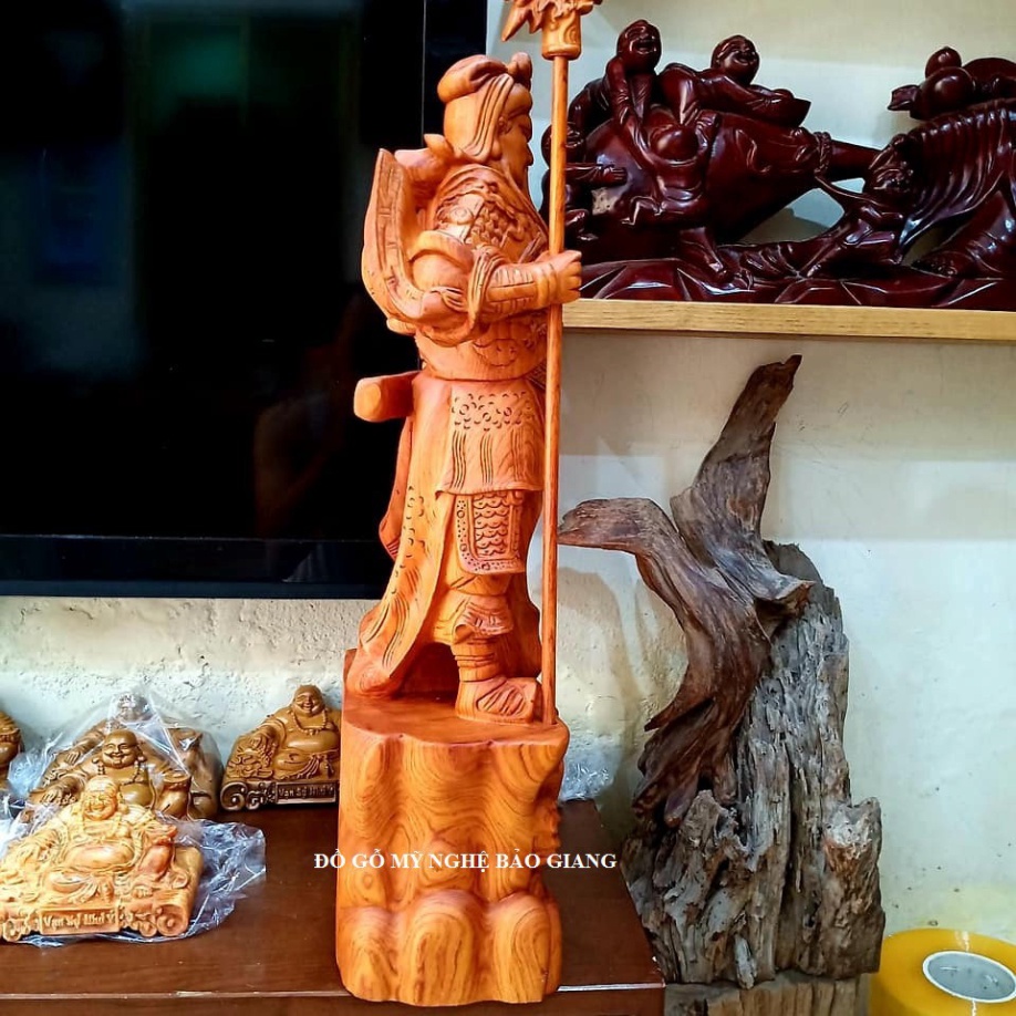 Tượng quan công gỗ hương cao 60 cm