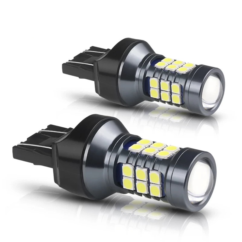 Set 2 Đèn Led T20 7440 Wy21w W21w 7443 W21 / 5W Led T20 Siêu Sáng 3030Smd Dành Cho Ô Tô