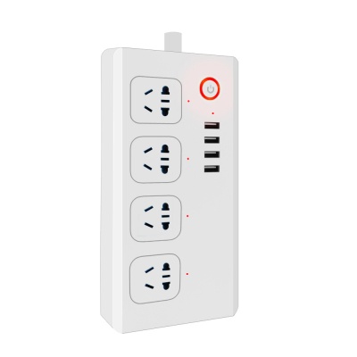 Ổ cắm Wifi Tuya Power Trip, 4 cổng 220V, 2 cổng USB, điều khiển độc lập qua ứng dụng di động