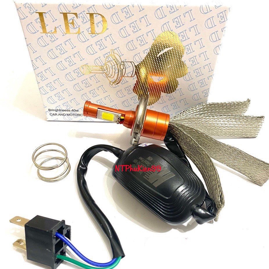 ĐÈN PHA LED CYT 2 TIM LED chân H4 (GIÁ 1 BÓNG) Siêu Sáng 36w