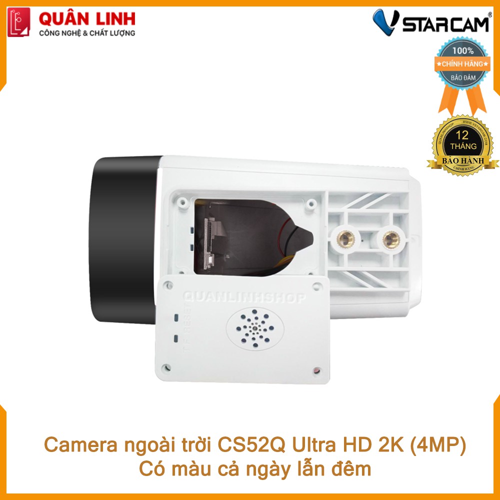 Camera ngoài trời Vstarcam CS52Q Ultra HD 2K (4MP) quay đêm có màu, bảo hành 12 tháng