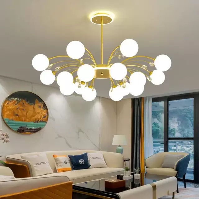 Giá sốc - Đèn thả chùm trang trí phòng khách 10 -12-16 bóng ,decor nội thất cao cấp.Hàng bảo hành 36 tháng