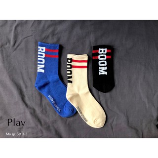 SET 3 đôi vớ - tất cao cổ cotton freesize phong cách Street wear-Plav
