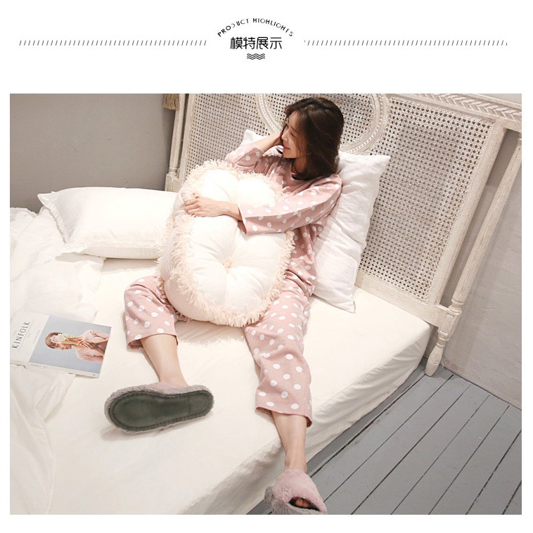 Set Đồ Ngủ Áo Tay Dài Hoạ Tiết Chấm Bi + Quần Dài | BigBuy360 - bigbuy360.vn