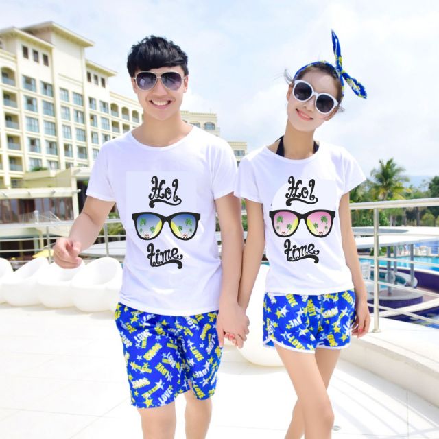 áo đôi đi biển áo nhóm đi biển chất cotton mịn mát GIÁ SĨ