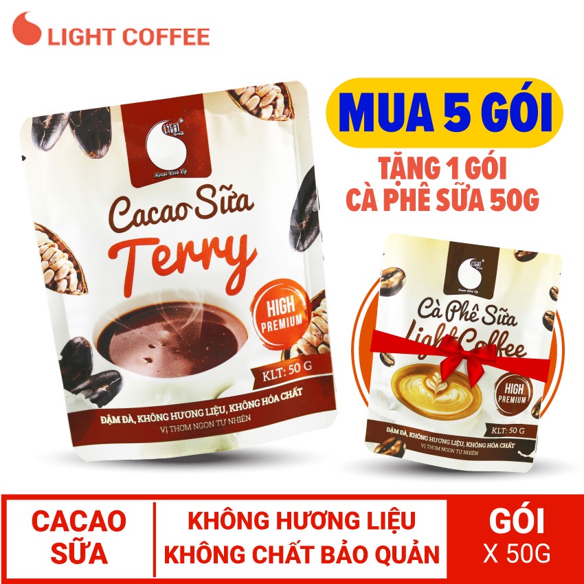 Cacao sữa Terry vị đậm đà, thơm ngon, tiện lợi Light Coffee - Gói 50g