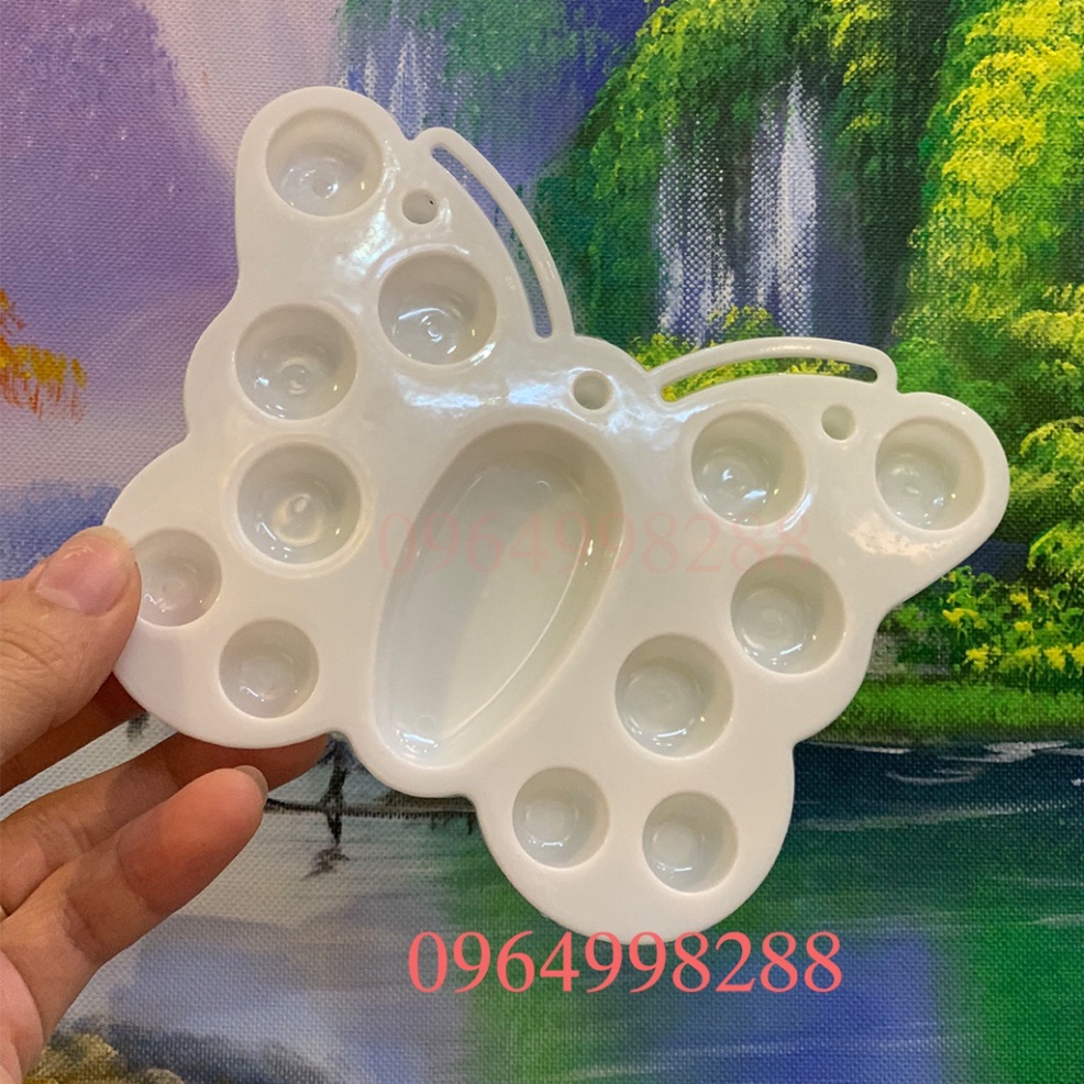 🔥khay pha màu nước hình bướm 13 ô🔥palet pha màu acrylic🔥 sơn dầu, màu bột, màu nước, tiện lợi. sạch sẽ🔥