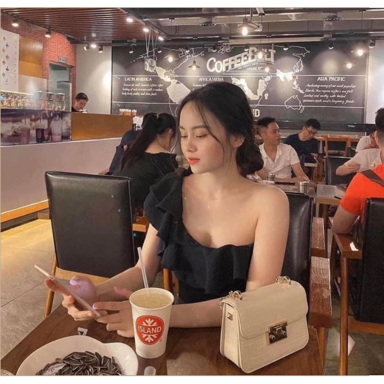 Túi Cnk Nữ Vân Da Rắn Sang Chảnh Cho Lady Công Sở DC2001 Có Dây Gắn Rời