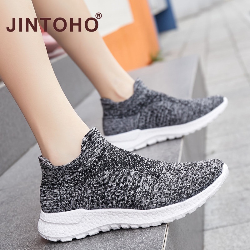 Giày Thể Thao Chạy Bộ Dạng Vớ Màu Đen Siêu Nhẹ 4 Màu Tùy Chọn Unisex