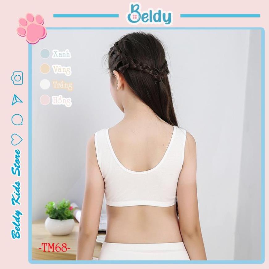 Áo lá học sinh có mút, Áo Bra bé gái cotton có đệm mút  Lypeo  Fashion BB