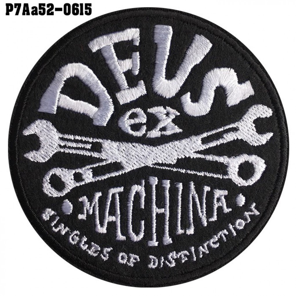 DEUS EX MACHINA Thêu Tay Chữ Thập Cờ Lê Đen Trắng Thêu Đế Kích Thước 7 * 7cm Mẫu P7Aa52-0615