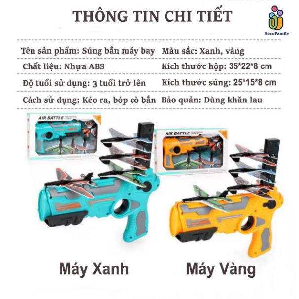 Súng đồ chơi bắn máy bay dành cho trẻ em , đồ chơi súng phóng máy bay lượn mô hình trẻ em .