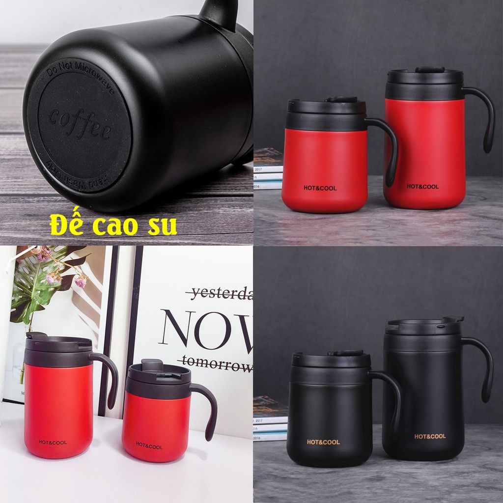 [MẪU MỚI] Cốc Giữ Nhiệt Đựng CAFE Có Tay Cầm Chất Liệu Inox 304 Cao Cấp Kiểu Dáng Hàn Quốc