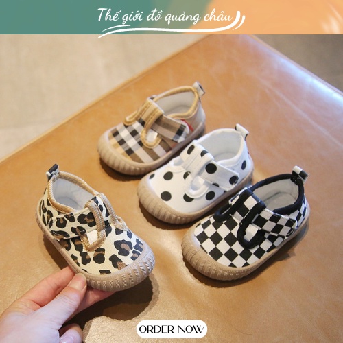 Giày Tập Đi Cho Bé Vải Mềm, Đế Êm Chống Trơn Trượt - Hàng Quảng Châu Cao Cấp (2166)