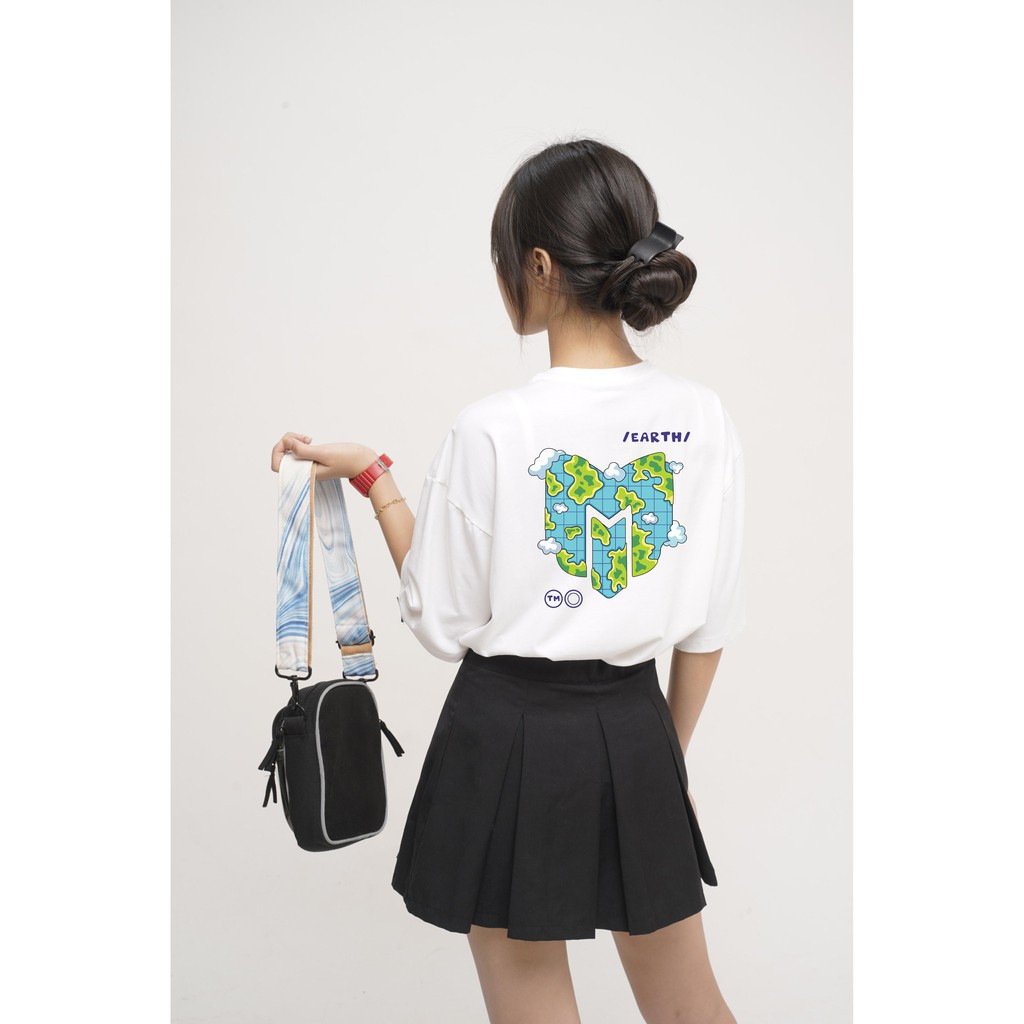 Áo thun nữ nam form rộng tay lỡ Phông Unisex 100% Cotton Chính Hãng Trái Đất Local Brand Mi Midori