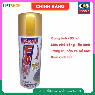 Sơn xịt màu nhũ vàng, màu vàng đồng - Red Fox #351 (#228) -Nhập khẩu Thái Lan