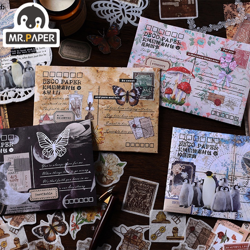 Bộ 40 Thẻ sticker Trang Trí Thủ Công Xinh Xắn