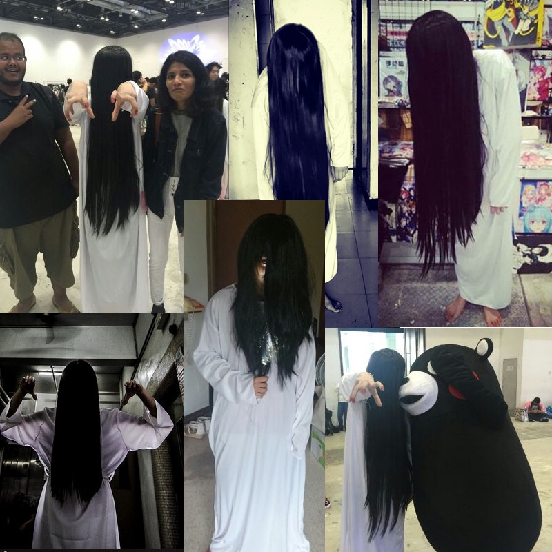 Sadako Bộ Đồ Hóa Trang halloween Nhân Vật Phù Thủy Ma Cà Rồng Màu Đỏ Và Trắng Đáng Sợ