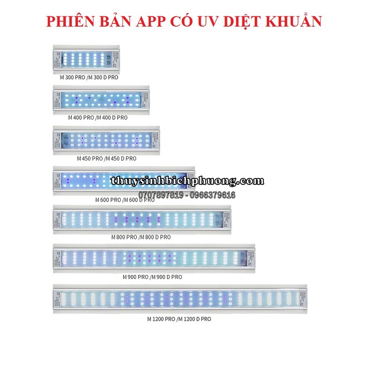 ĐÈN LED WEEK RAPTER M SERIES PRO WRGB UV APP - ÁNH SÁNG CHUYÊN DỤNG TRỒNG CÂY THỦY SINH