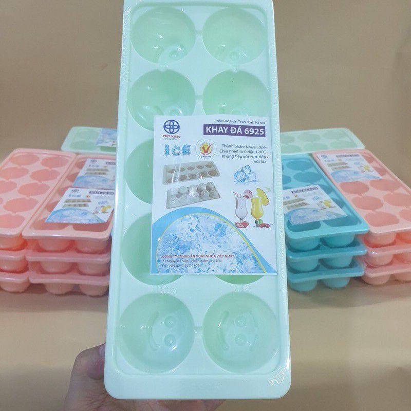 KHAY LÀM ĐÁ, LÀM THẠCH ĐỂ TỦ LẠNH HÌNH MẶT CƯỜI NHỰA VIỆT NHẬT CHÍNH HÃNG