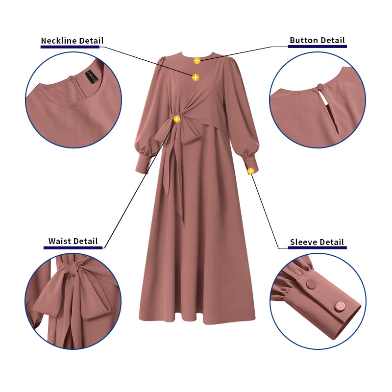 Đầm maxi Zanzea dài tay form rộng phong cách thanh lịch dành cho nữ