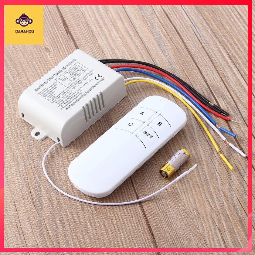 220V 3 chiều BẬT / TẮT Công tắc điều khiển từ xa RF kỹ thuật số không dây cho đèn chiếu sáng