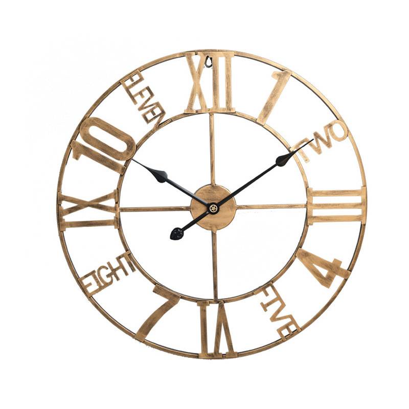 Mỹ retro tròn sắt rèn đồng hồ treo tường đồng hồ treo tường sáng tạo đồng hồ trang trí đồng hồ đồng hồ treo tường châu Âu6.5