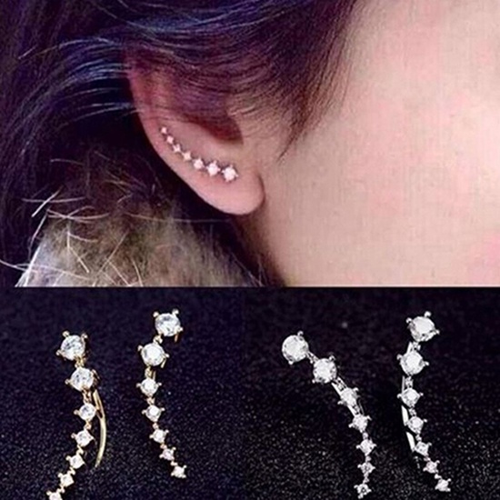 Khuyên Tai Dạng Móc Đính Đá Zircon Thời Trang Cho Nữ