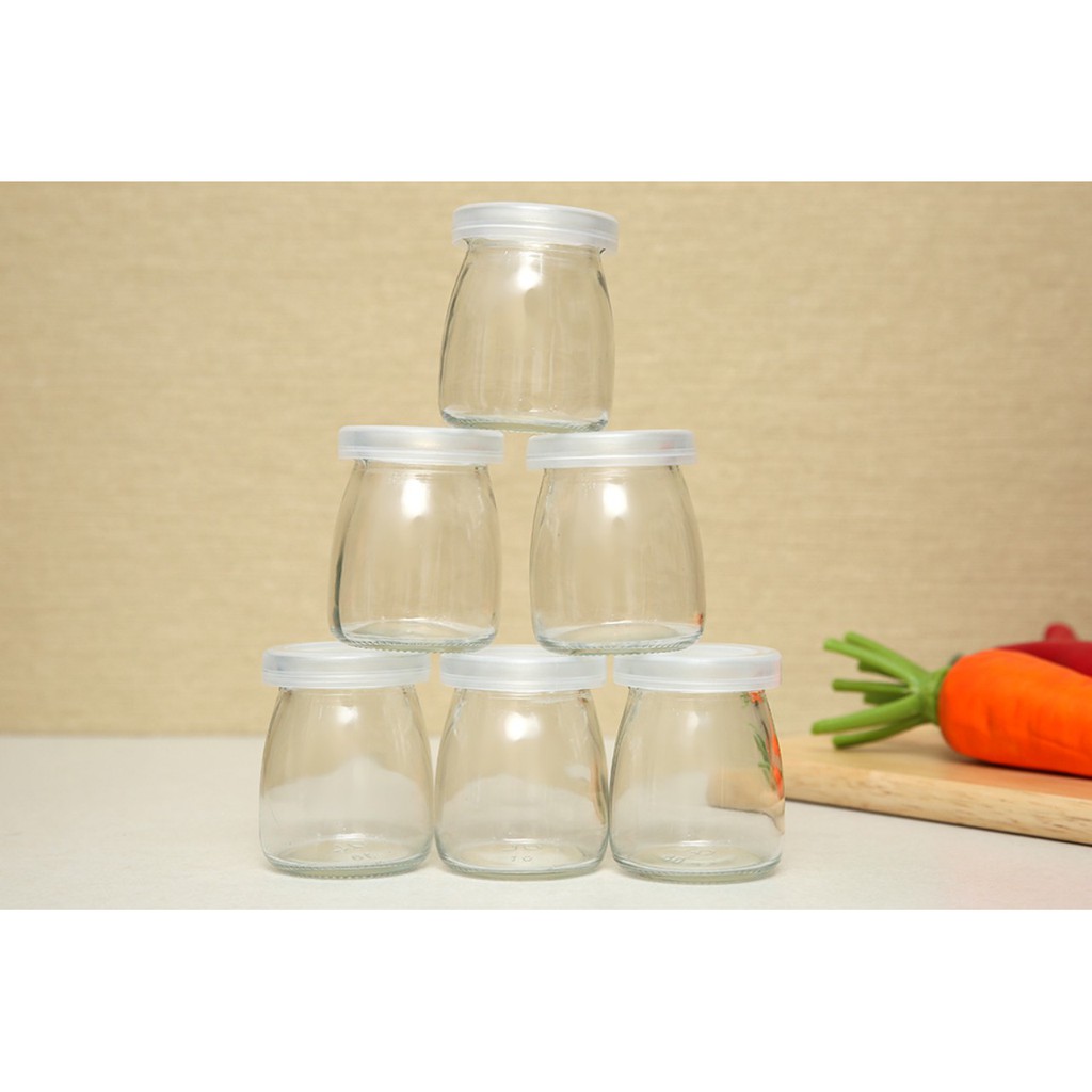 Combo 2 hũ thủy tinh 100ml làm sữa chua, lọ thủy tinh có nắp đậy xuất khẩu loại 1 | BigBuy360 - bigbuy360.vn