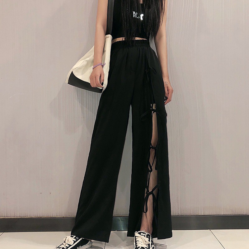 Quần suông ống rộng co giãn thời trang dành cho nữ