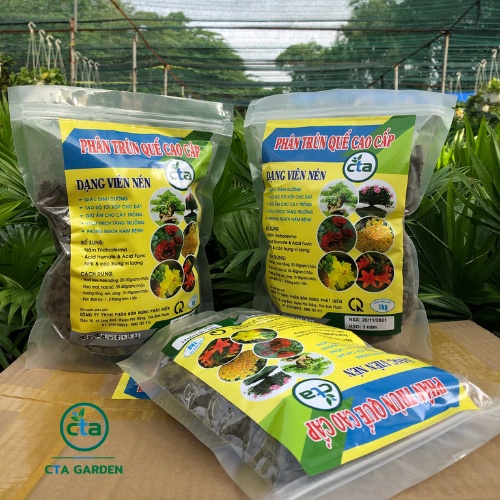 Phân trùn quế cao cấp CTA Garden dạng viên nén túi 1kg