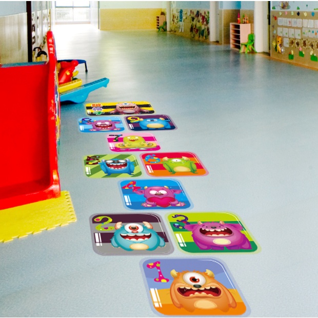 Decal trang trí tường - Số thứ tự quái vật