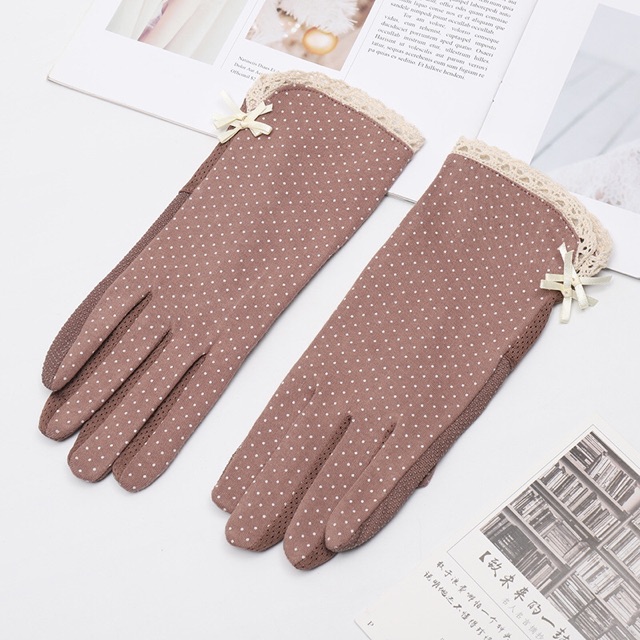 Găng Tay Chống Nắng Xuất Nhật Có Hạt Chống Trơn Cảm Ứng Điện Thoại