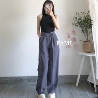 (XẢ KHO NGHỈ BÁN)Quần tây ống rộng dáng suông dài 105cm