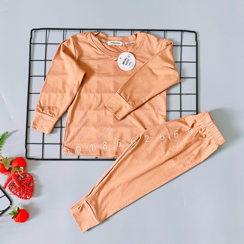 Bộ dài tay Minkymom-PeeKaBoo chất cotton lạnh co giãn 4 chiều cho bé Trai, bé Gái