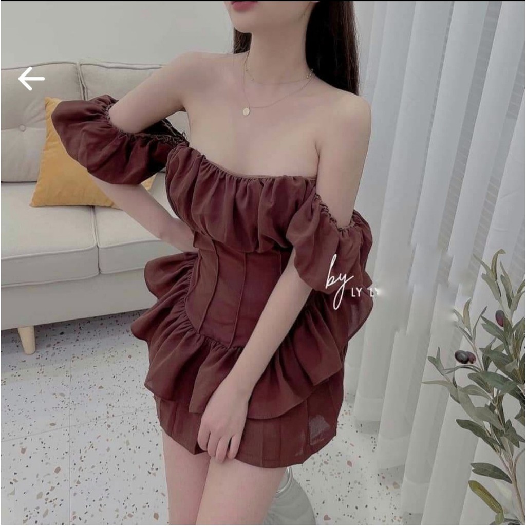 [RẺ VÔ ĐỊCH] Váy Trễ Vai 2 Tầng, Set Áo Trễ Vai Chân Váy Xếp Ly Hàng Đẹp ( có ảnh và video thật ) | BigBuy360 - bigbuy360.vn