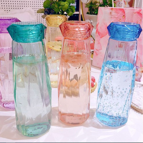 SALE SẬP SÀN - Bình nước thủy tinh kim cương 500ml nhiều màu sắc