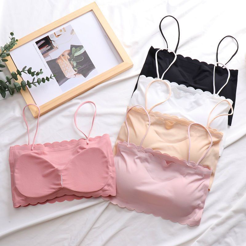 Áo bra 2 dây có mút ngực thiết kế gợn sóng I chất cotton thoáng mát thấm hút mồ hôi I Fmstyle Shop 205240113