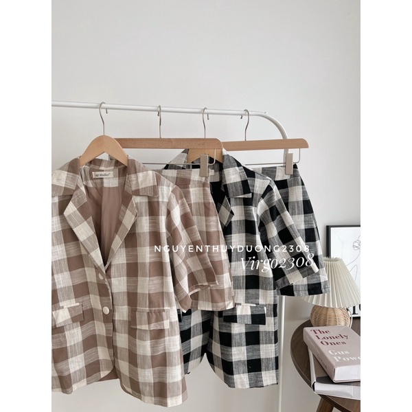 [NEW]SET ÁO BLAZER KẺ CARO MIX CHÂN VÁY “MILO SET” phong cách Hàn Quốc