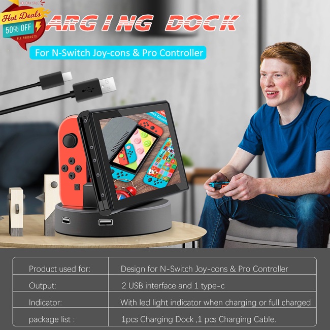 Bộ sạc đa chức năng cho tay cầm chơi game Nintendo Switch Joy-con